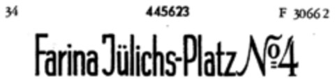 Farina Jülichs-Platz No 4 Logo (DPMA, 02/17/1932)