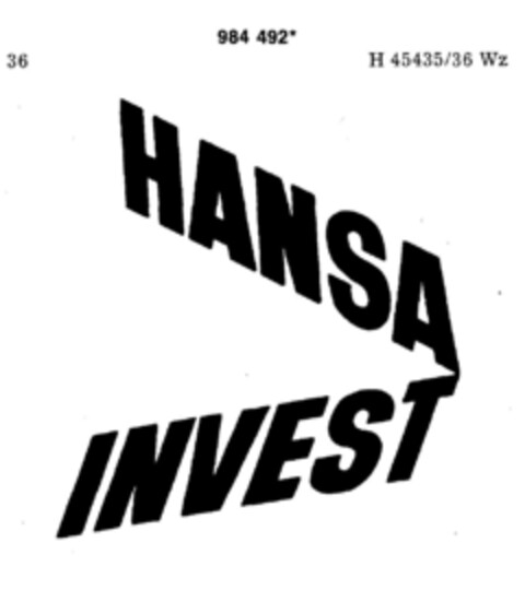 HANSA INVEST Logo (DPMA, 02.04.1979)