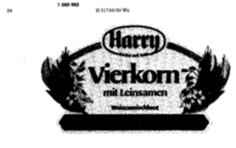 Harry Vierkorn mit Leinsamen Weizenmischbrot ohne Konservierungsstoffe Logo (DPMA, 08/31/1983)