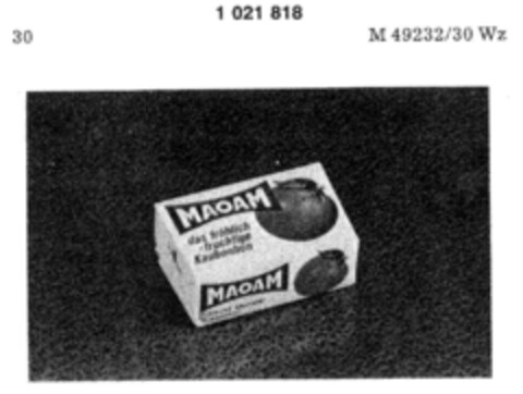 MAOAM das fröhlich-fruchtige Kaubonbon Logo (DPMA, 13.01.1981)