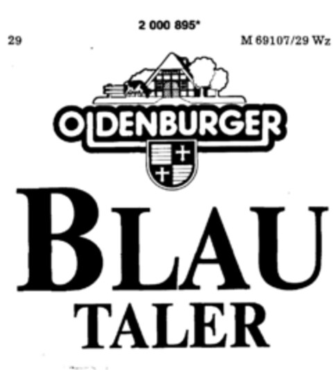 OLDENBURGER BLAU TALER Logo (DPMA, 01/30/1991)