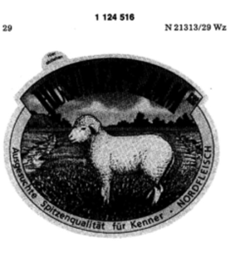 HUSUMER-LAMM ES2 Ausgesuchte Spitzenqualität für Kenner NORDFLEISCH Logo (DPMA, 20.11.1987)