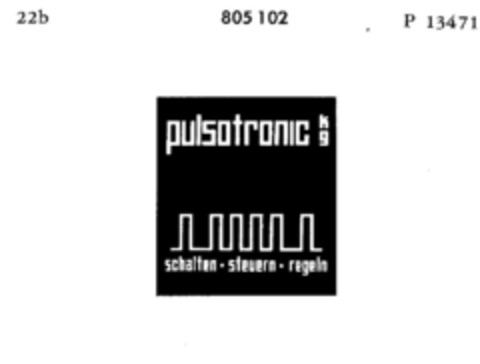 pulsotronic kg schalten   steuern   regeln Logo (DPMA, 22.05.1964)