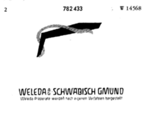 WELEDA AG SCHWÄBISCH GMÜND Weleda-Präparate werden nach eigenen Verfahren hergestellt Logo (DPMA, 24.12.1962)