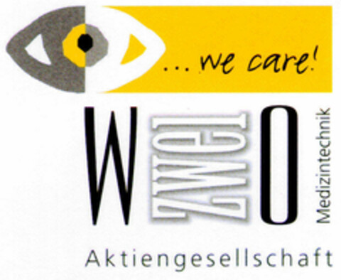 ...we care! W ZWEI O Medizintechnik Aktiengesellschaft Logo (DPMA, 18.07.2000)