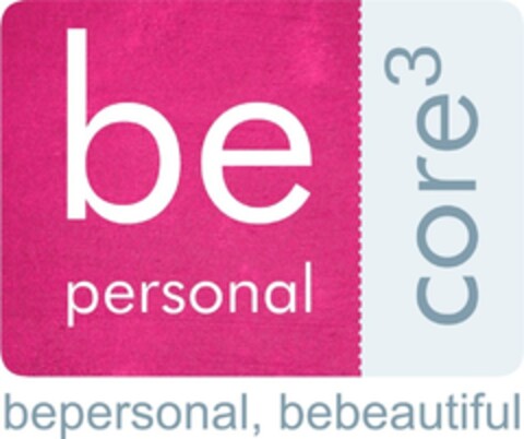 be personal core³ bepersonal, bebeautiful Logo (DPMA, 01/10/2010)