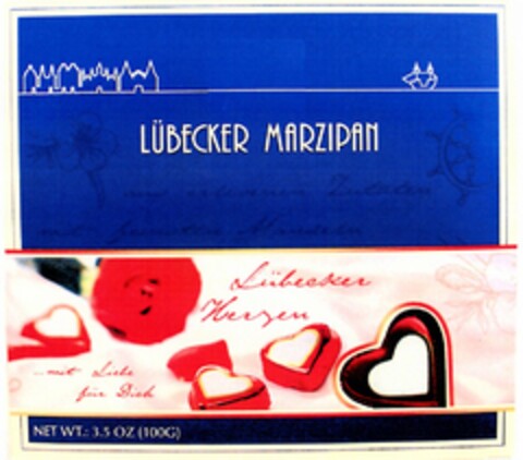 LÜBECKER MARZIPAN Lübecker Herzen ...mit Liebe für Dich Logo (DPMA, 24.12.2003)