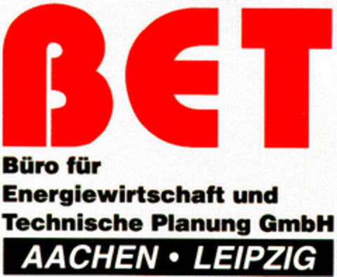 BET Büro für Energiewirtschaft und Technische Planung GmbH AACHEN ·LEIBZIG Logo (DPMA, 12.11.1998)