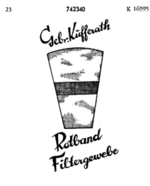 Gebr.Kufferath Rotband Filtergewebe Logo (DPMA, 16.12.1959)