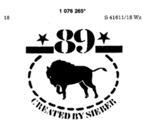 CREATED BY SIEBER 89 Logo (DPMA, 25.03.1985)