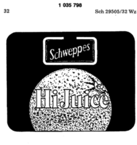 Schweppes HiJuice Logo (DPMA, 01/23/1982)