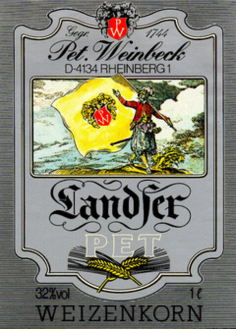 Landser PET WEIZENKORN Pet. Weinbeck Logo (DPMA, 29.03.1985)