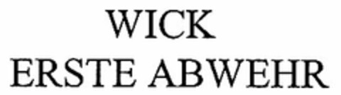 WICK ERSTE ABWEHR Logo (DPMA, 12/13/2004)