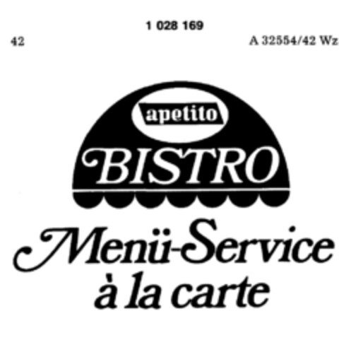 apetito BISTRO Menü-Service Logo (DPMA, 14.09.1979)