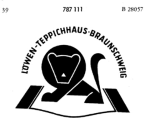 LÖWEN-TEPPICHHAUS-BRAUNSCHWEIG Logo (DPMA, 11/19/1962)