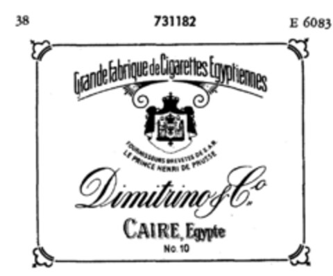 Dimitrino & Co CAIRE Egypte No. 10 Logo (DPMA, 02/11/1959)