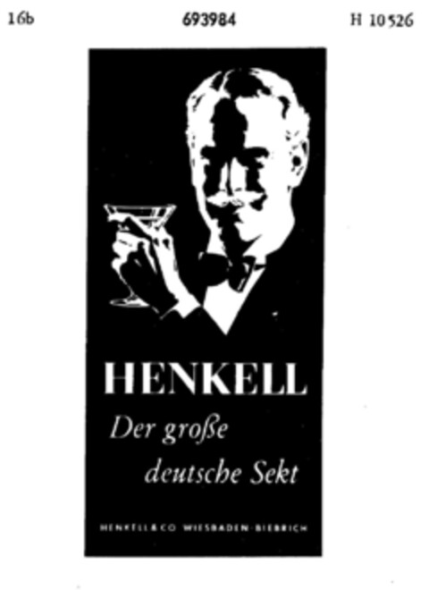 HENKELL Der grosse deutsche Sekt HENKELL & CO WIESBADEN-BIEBRICH Logo (DPMA, 24.08.1955)