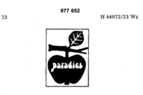 paradies Logo (DPMA, 03/11/1978)