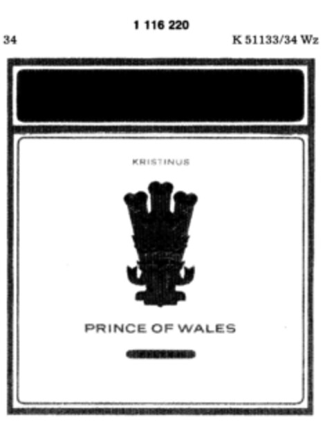 KRISTINUS PRINCE OF WALES FILTER Logo (DPMA, 16.04.1987)