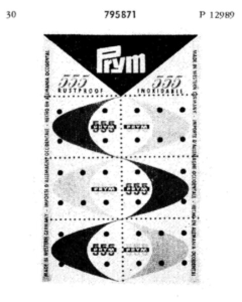 Prym 555 Logo (DPMA, 13.12.1963)