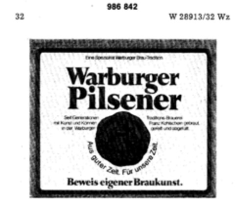 Warburger Pilsener Logo (DPMA, 13.09.1978)