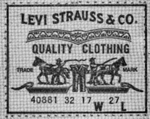 LEVI STRAUSS & CO. ORIGINAL RIVETED QUALITY CLOTHING Logo (DPMA, 23.10.1980)