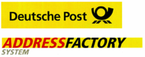 Deutsche Post ADDRESSFACTORY SYSTEM Logo (DPMA, 24.08.2000)