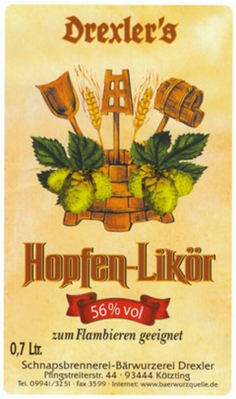 Drexler´s Hopfenlikör Logo (DPMA, 09.06.2009)