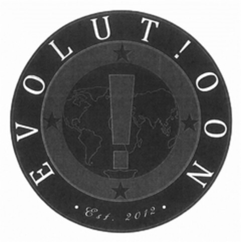 EVOLUT!OON· Est. 2012 · Logo (DPMA, 24.07.2017)