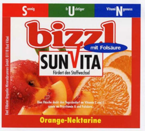 bizzl SUNVITA Logo (DPMA, 06/21/2002)