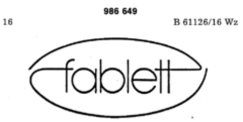 fablett Logo (DPMA, 04.09.1978)