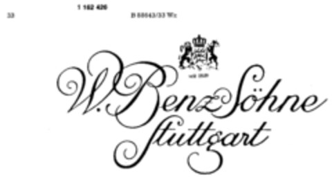 W. Benz Söhne Stuttgart seit 1849 Logo (DPMA, 10.11.1989)