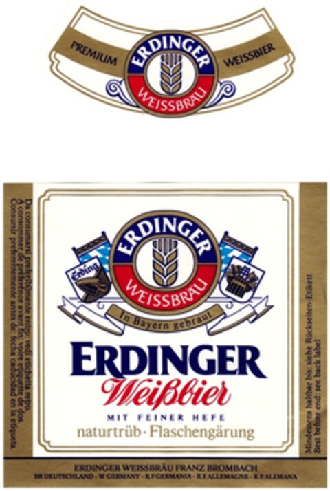 ERDINGER WEISSBRÄU ERDINGER Weißbier Logo (DPMA, 24.03.1989)