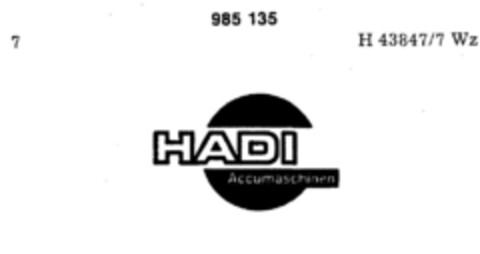 HADI Accumaschinen Logo (DPMA, 11.01.1978)