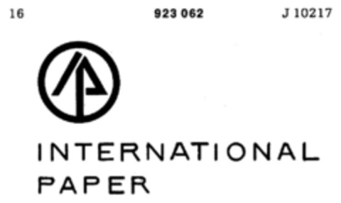INTERNATIONAL PAPER Logo (DPMA, 14.07.1972)