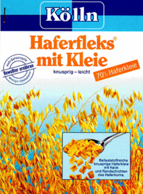 Kölln Haferfleks mit Kleie knusprig - leicht Logo (DPMA, 09/05/1989)