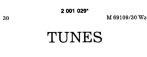 TUNES Logo (DPMA, 01/31/1991)