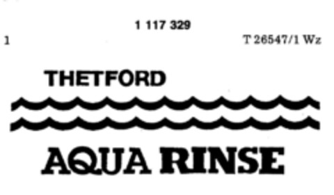 THETFORD AQUA RINSE Logo (DPMA, 05/20/1987)