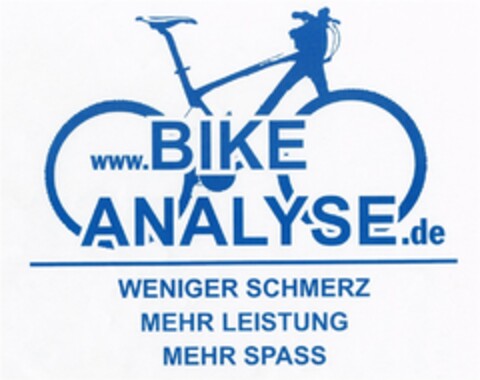 www.BIKE ANALYSE.de WENIGER SCHMERZ MEHR LEISTUNG MEHR SPASS Logo (DPMA, 10/19/2009)