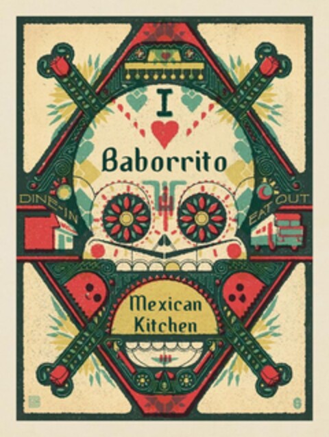 I Baborrito Mexican Kitchen DINE-IN EAT OUT Logo (DPMA, 30.06.2025)