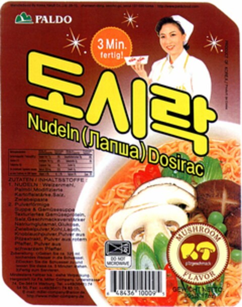 PALDO Nudeln Dosirac MUSHROOM FLAVOR Logo (DPMA, 05/17/2004)