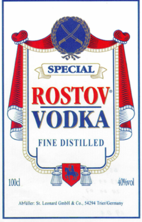 ROSTOV VODKA Logo (DPMA, 15.04.1995)