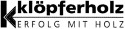 klöpferholz ERFOLG MIT HOLZ Logo (DPMA, 14.07.1997)