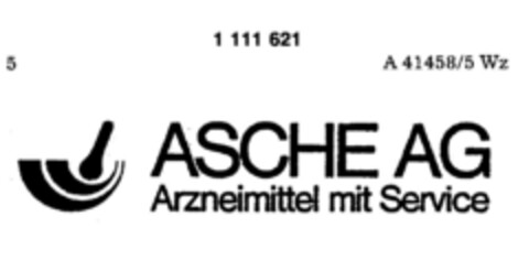 ASCHE AG Arzneimittel mit Service Logo (DPMA, 25.04.1986)