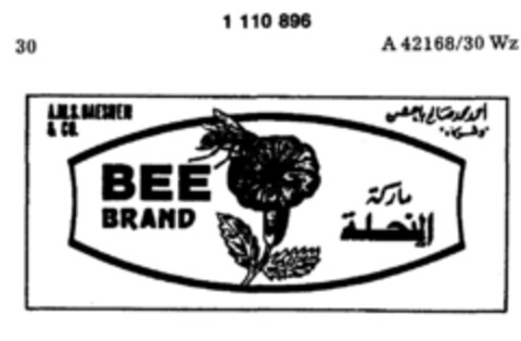 BEE BRAND Logo (DPMA, 05.11.1986)