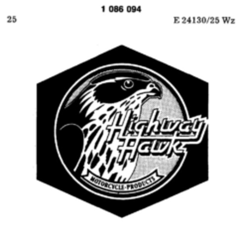 Highway Hawk MOTORCYCLE PRODUCTS Logo (DPMA, 01/25/1984)