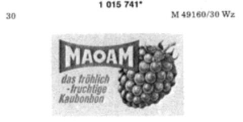 MAOAM das fröhlich-fruchtige Kaubonbon Logo (DPMA, 31.12.1980)