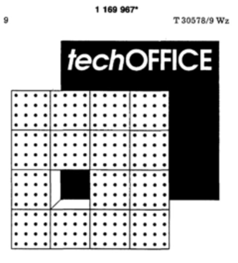 techOFFICE Logo (DPMA, 09.07.1990)