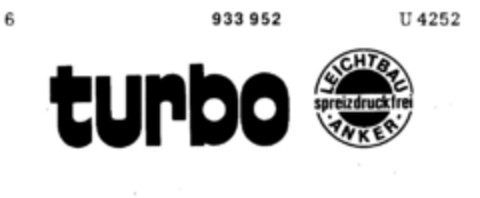 turbo LEICHTBAU ANKER Logo (DPMA, 10.06.1974)