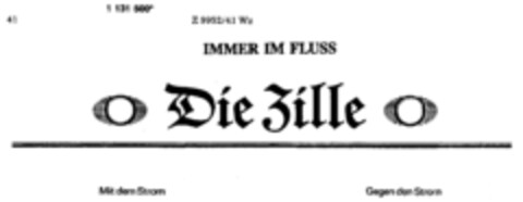 IMMER IM FLUSS Die Zille  Mit dem Strom  Gegen den Strom Logo (DPMA, 07.09.1988)